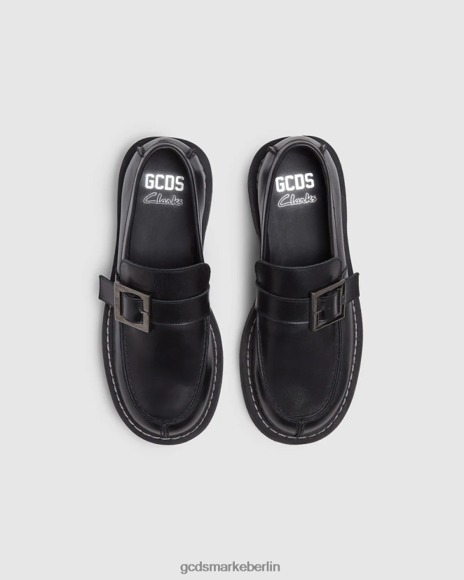 GCDS x Clarks Männer Leder-Slipper LP42F178 Schwarz Schuhwerk