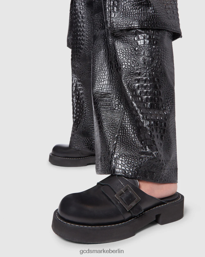 GCDS x Clarks Männer Lederpantoletten LP42F177 Schwarz Schuhwerk
