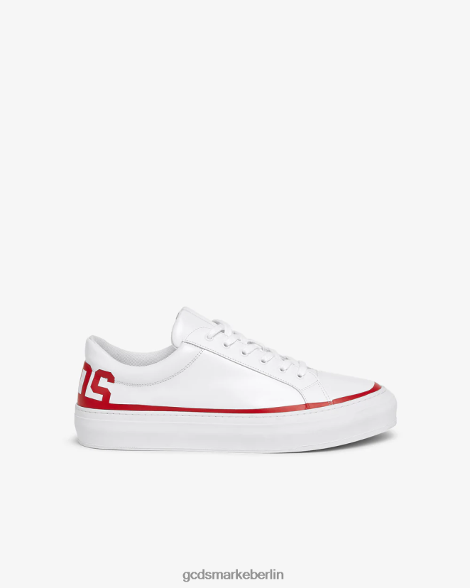 GCDS Männer Leder-Logo-Sneaker LP42F172 Rot Schuhwerk