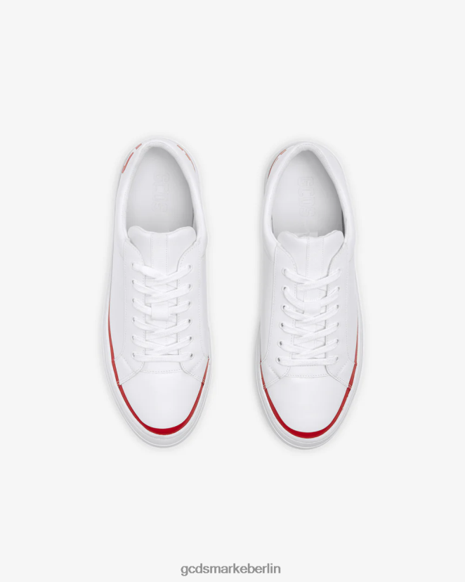 GCDS Männer Leder-Logo-Sneaker LP42F172 Rot Schuhwerk