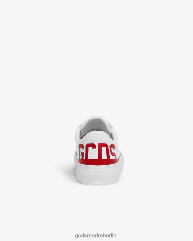 GCDS Männer Leder-Logo-Sneaker LP42F172 Rot Schuhwerk