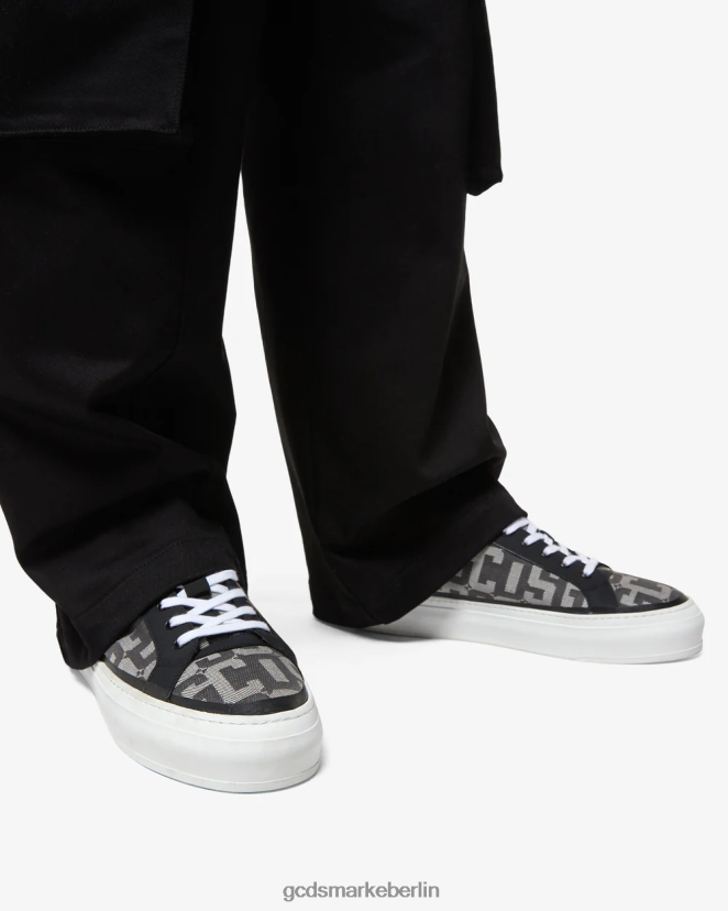 GCDS Männer Sneakers mit Jacquard-Monogramm LP42F162 Schwarz Schuhwerk