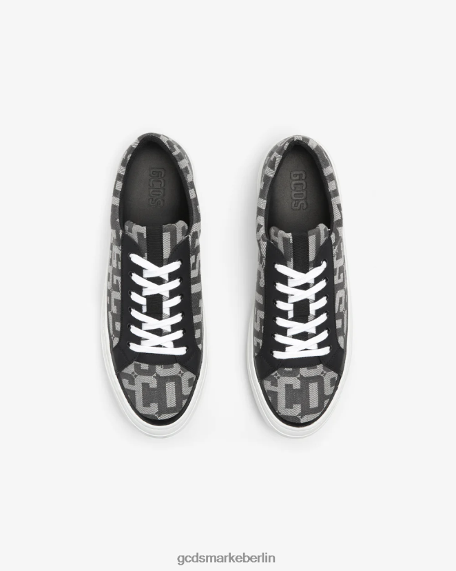 GCDS Männer Sneakers mit Jacquard-Monogramm LP42F162 Schwarz Schuhwerk