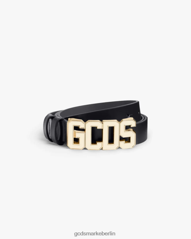 GCDS Männer klassischer Logo-Gürtel LP42F263 Gold Zubehörteil
