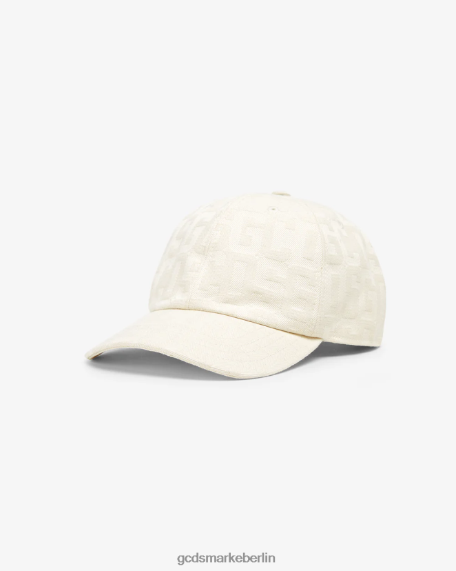 GCDS Männer Baseballkappe mit Monogramm LP42F226 cremefarben Zubehörteil