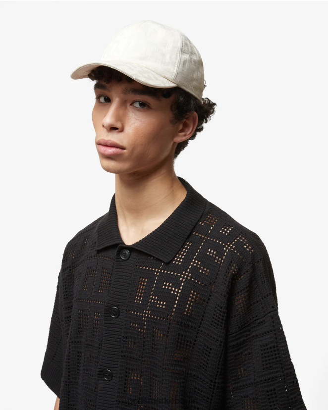 GCDS Männer Baseballkappe mit Monogramm LP42F226 cremefarben Zubehörteil