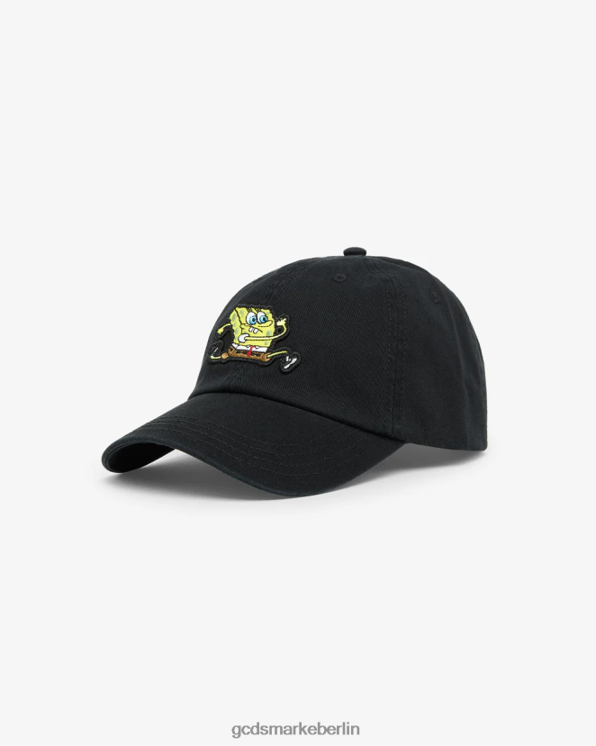 GCDS Männer Baseballmütze mit Spongebob-Stickerei LP42F224 Schwarz Zubehörteil