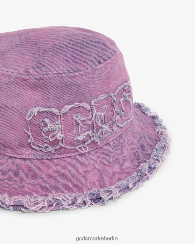 GCDS Männer Denim-Eimerhut LP42F234 Rosa Zubehörteil