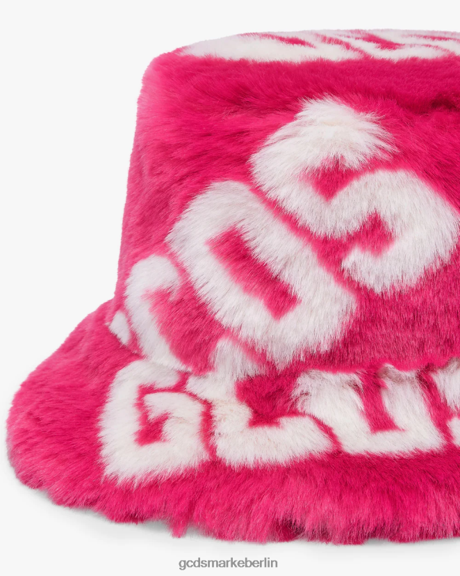 GCDS Männer Fischerhut aus Kunstpelz LP42F241 Fuchsie Zubehörteil