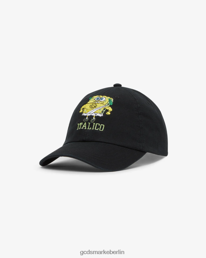 GCDS Männer Spongebob Italico Baseballmütze LP42F223 Schwarz Zubehörteil
