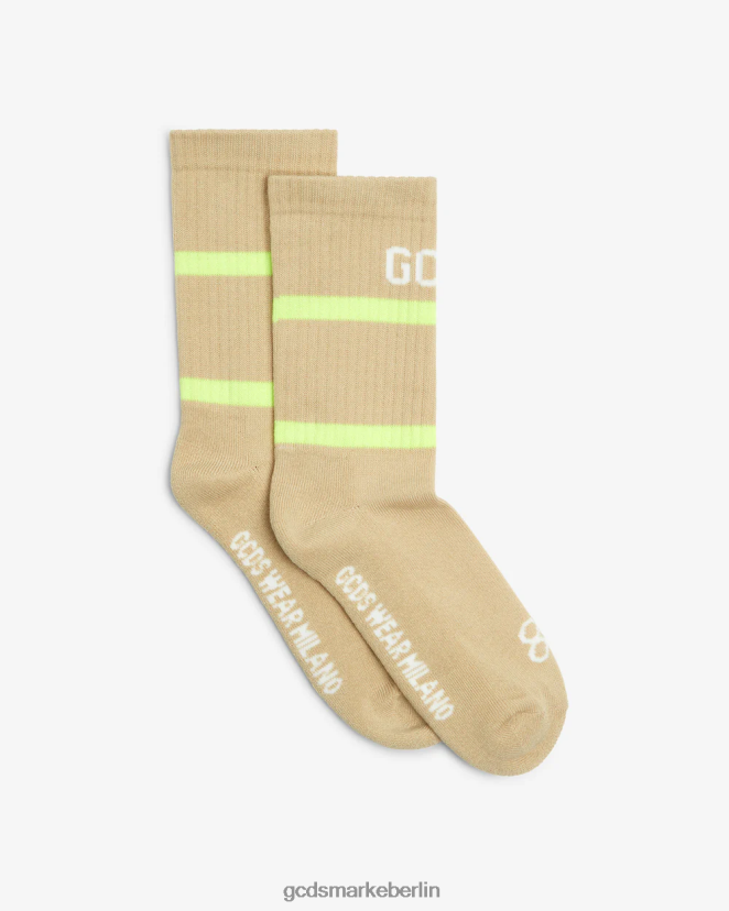 GCDS Männer 88 Logo-Socken LP42F207 Beige Zubehörteil