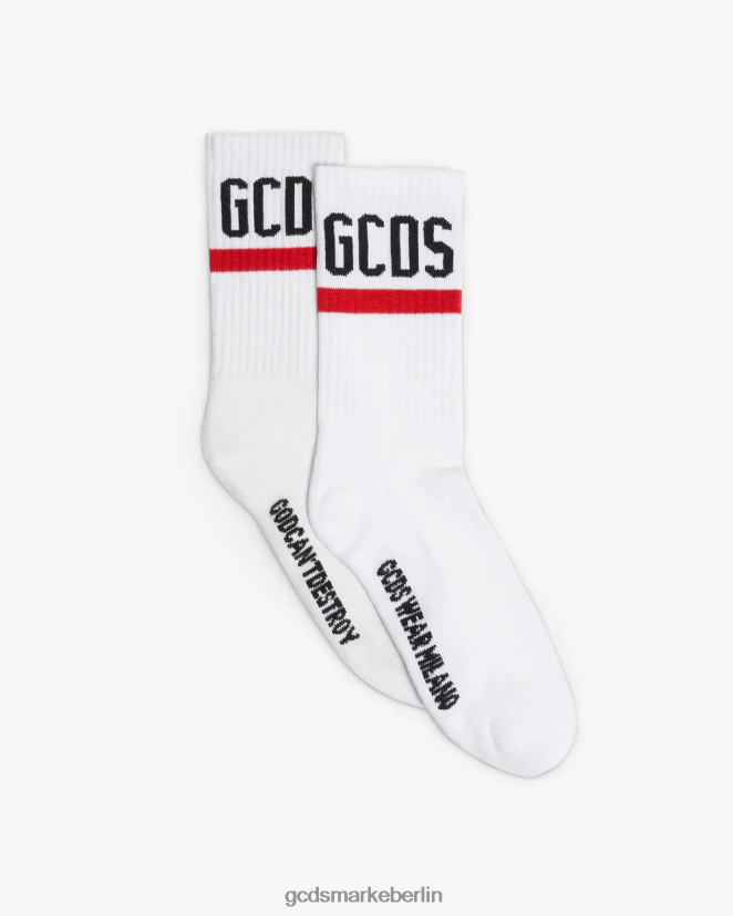 GCDS Männer Logo-Socken LP42F201 Weiß Zubehörteil