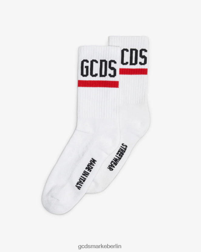 GCDS Männer Logo-Socken LP42F201 Weiß Zubehörteil