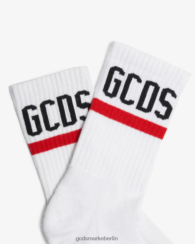 GCDS Männer Logo-Socken LP42F201 Weiß Zubehörteil
