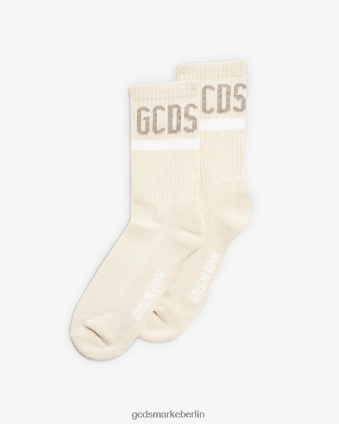 GCDS Männer Logo-Socken LP42F209 cremefarben Zubehörteil