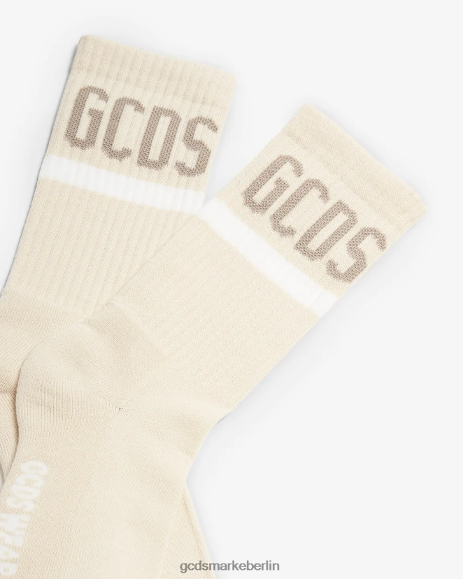 GCDS Männer Logo-Socken LP42F209 cremefarben Zubehörteil
