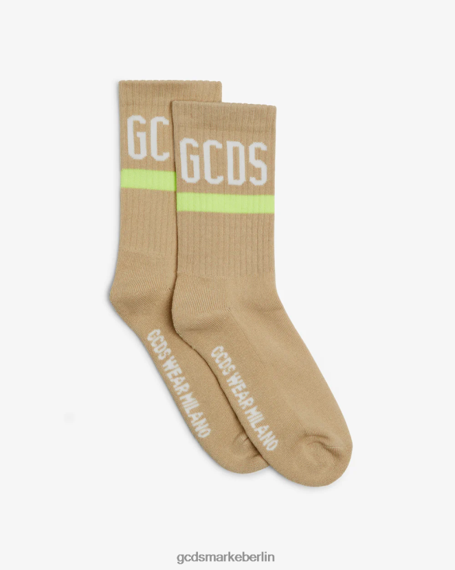 GCDS Männer Logo-Socken LP42F212 Beige Zubehörteil