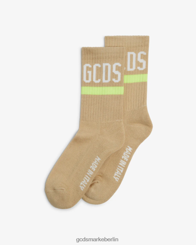 GCDS Männer Logo-Socken LP42F212 Beige Zubehörteil