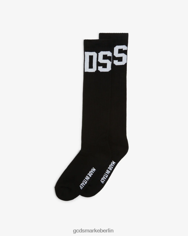 GCDS Männer Socken mit mittlerem Wadenband und Logo LP42F199 Schwarz Zubehörteil