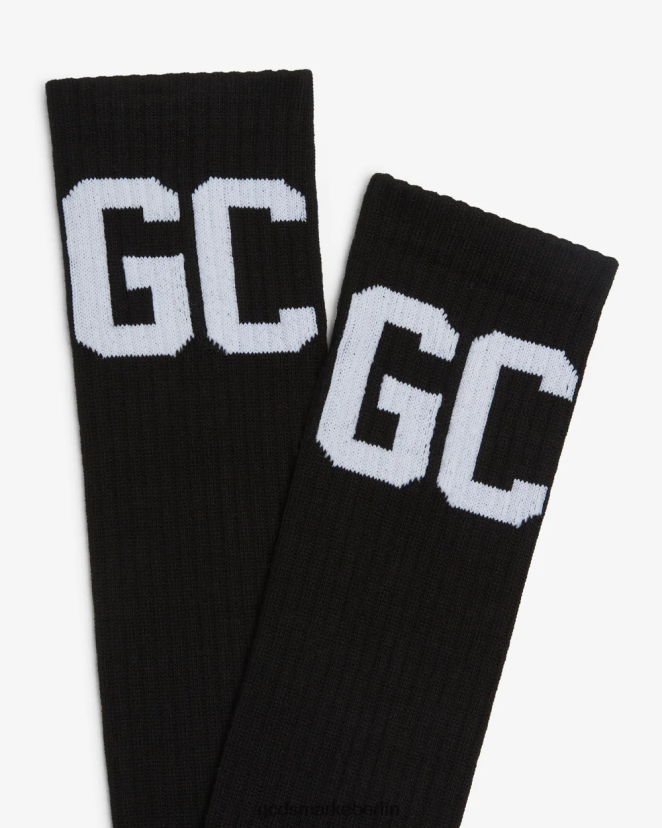 GCDS Männer Socken mit mittlerem Wadenband und Logo LP42F199 Schwarz Zubehörteil