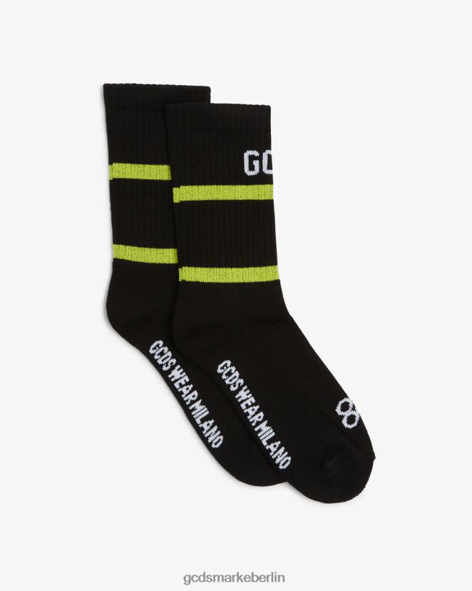 GCDS Männer Socken mit niedrigem Logoband LP42F206 Kalk Zubehörteil