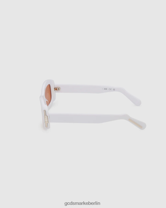 GCDS Männer gd0027 ovale Sonnenbrille LP42F288 Weiß Zubehörteil