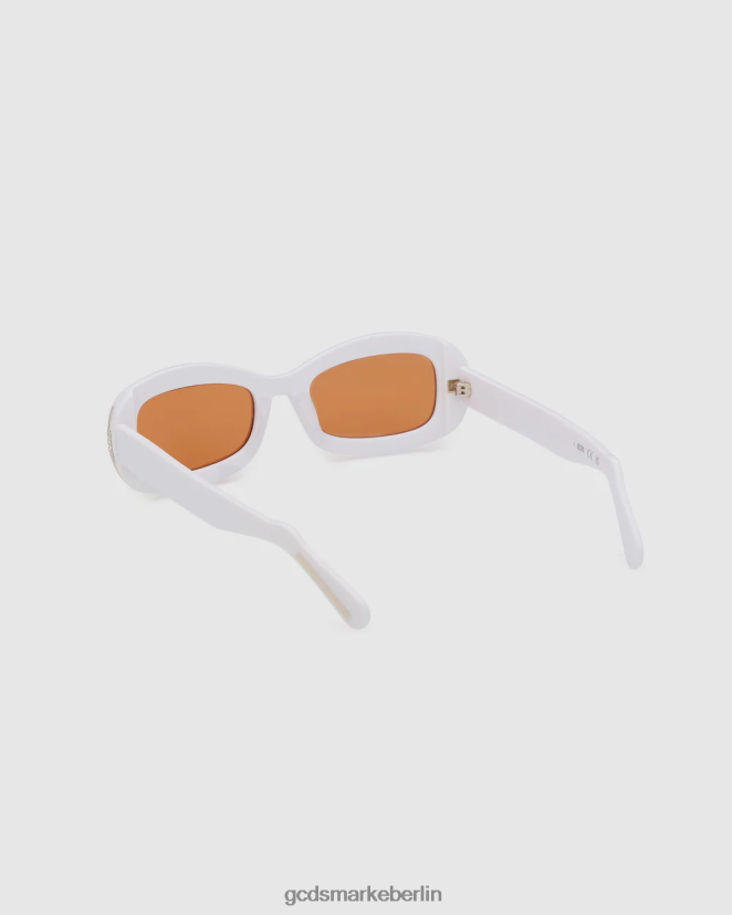 GCDS Männer gd0027 ovale Sonnenbrille LP42F288 Weiß Zubehörteil