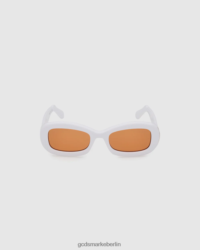 GCDS Männer gd0027 ovale Sonnenbrille LP42F288 Weiß Zubehörteil