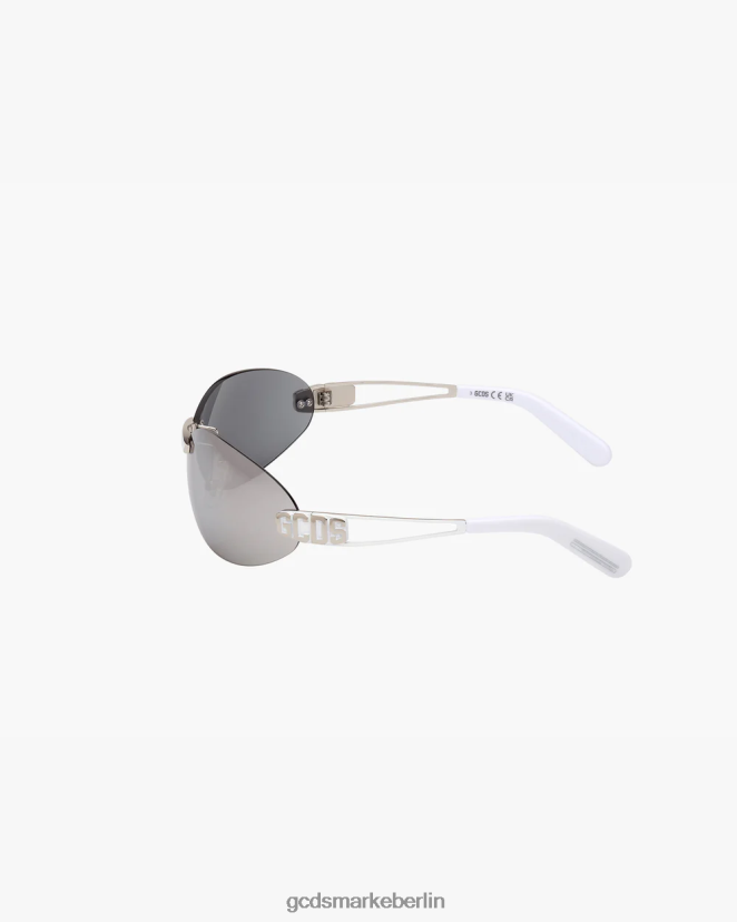 GCDS Männer gd0032 ovale Sonnenbrille LP42F274 Silberspiegel Zubehörteil