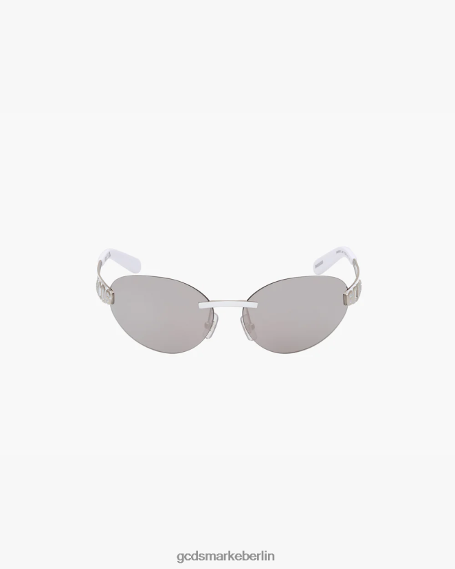 GCDS Männer gd0032 ovale Sonnenbrille LP42F274 Silberspiegel Zubehörteil