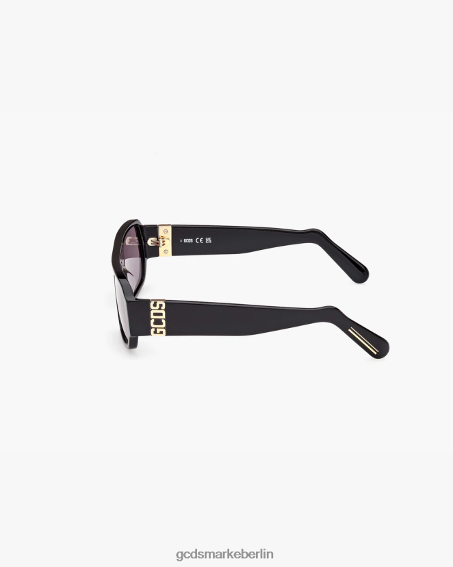 GCDS Männer gd0034 geometrische Sonnenbrille LP42F276 Schwarz Zubehörteil