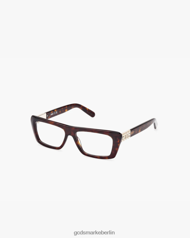 GCDS Männer gd5018 rechteckige Brille LP42F278 dunkles Havanna Zubehörteil