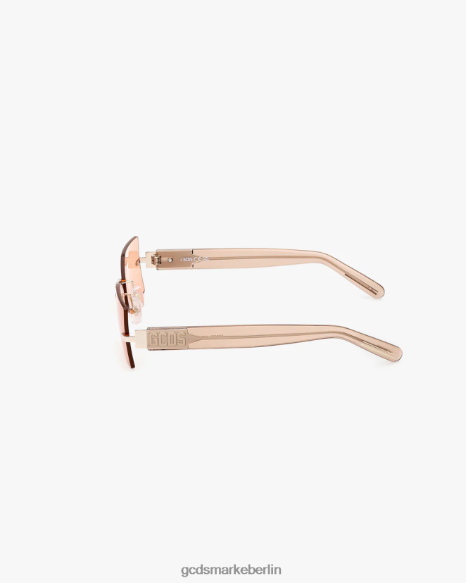 GCDS Männer rechteckige Sonnenbrille gd0033 LP42F269 orange/transparentes Beige Zubehörteil