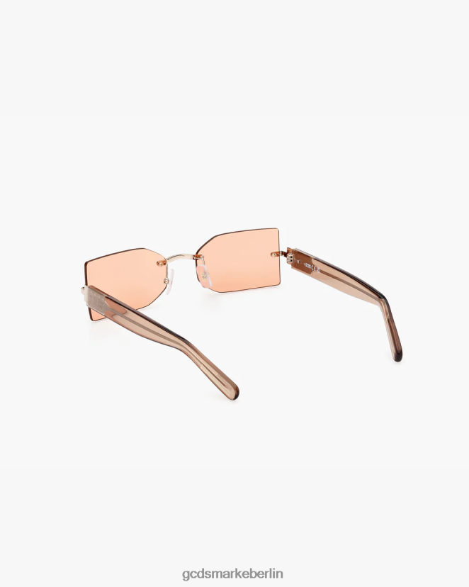 GCDS Männer rechteckige Sonnenbrille gd0033 LP42F269 orange/transparentes Beige Zubehörteil