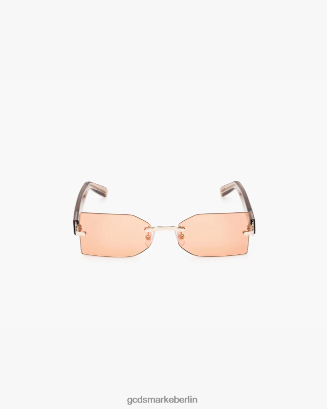 GCDS Männer rechteckige Sonnenbrille gd0033 LP42F269 orange/transparentes Beige Zubehörteil