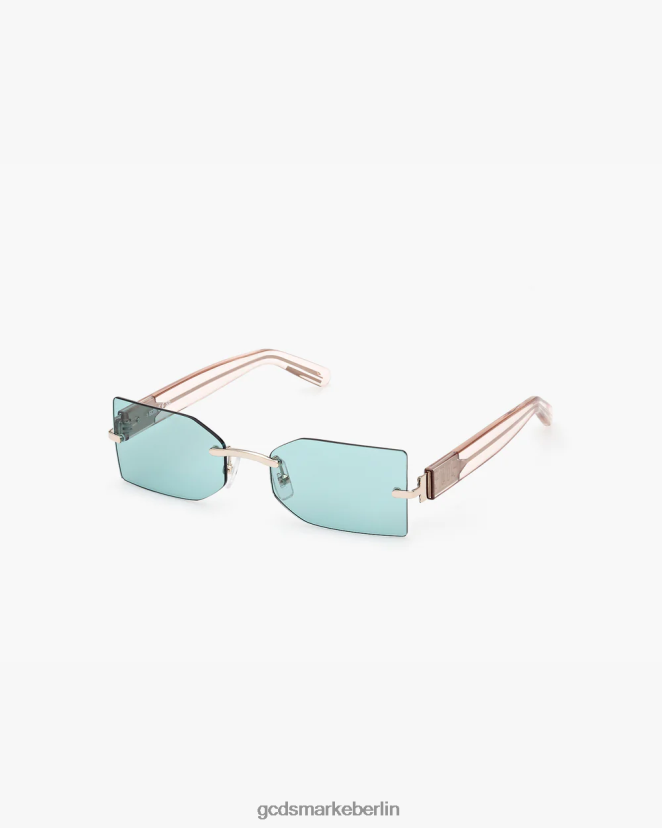 GCDS Männer rechteckige Sonnenbrille gd0033 LP42F270 Smaragdgrün/Nude Zubehörteil