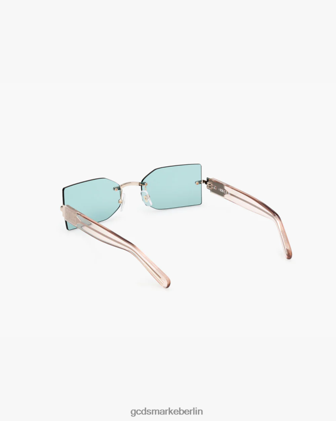GCDS Männer rechteckige Sonnenbrille gd0033 LP42F270 Smaragdgrün/Nude Zubehörteil