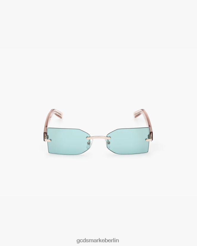 GCDS Männer rechteckige Sonnenbrille gd0033 LP42F270 Smaragdgrün/Nude Zubehörteil