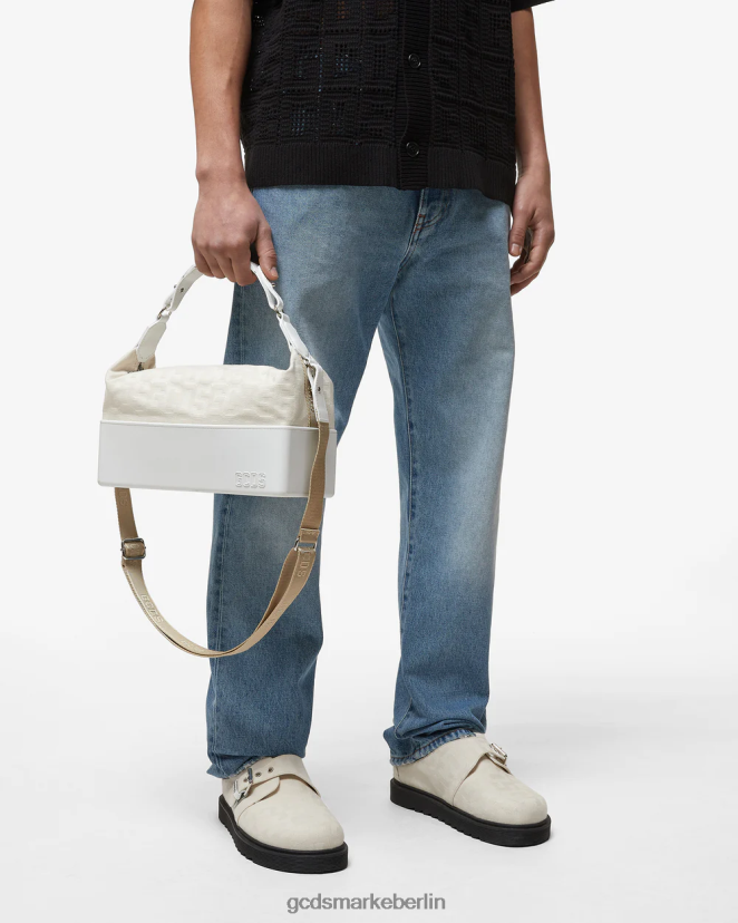 GCDS Männer Mittlere Tasche mit Matilda-Monogramm LP42F258 cremefarben Zubehörteil