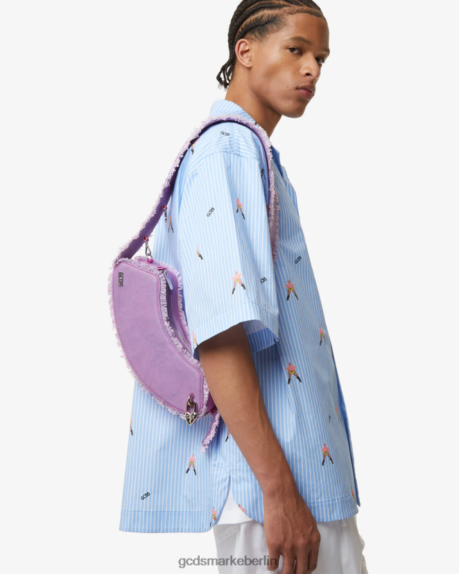 GCDS Männer Mittlere Umhängetasche aus Denim von Comma LP42F248 Rosa Zubehörteil