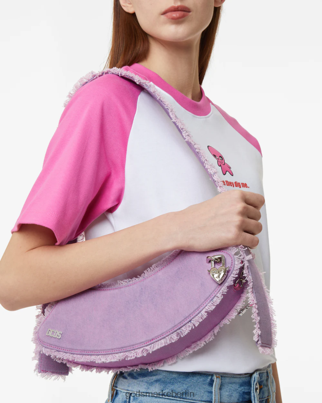 GCDS Männer Mittlere Umhängetasche aus Denim von Comma LP42F248 Rosa Zubehörteil